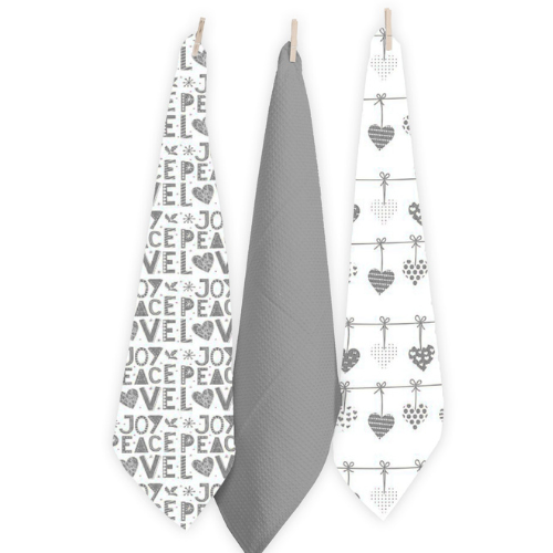 RANS Christmas Love Peace Joy Tea Towels - 3 Piece Set